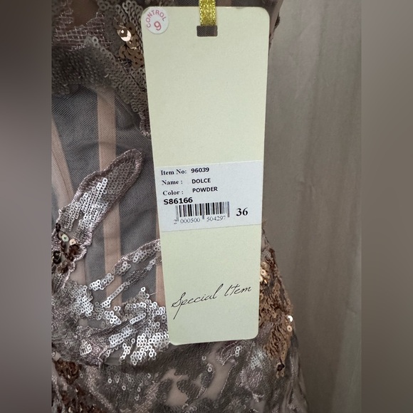 Tarik Ediz Metallic Sequin Dress in Silver and Gold 96039 - Picture 7 of 7